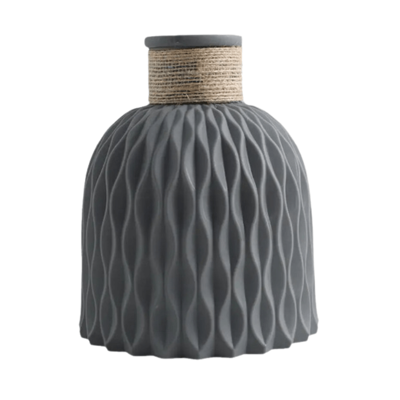 Macetero con textura trenzada para decoración de interiores