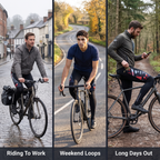 Mallas largas de ciclismo acolchadas para hombre con bolsillos