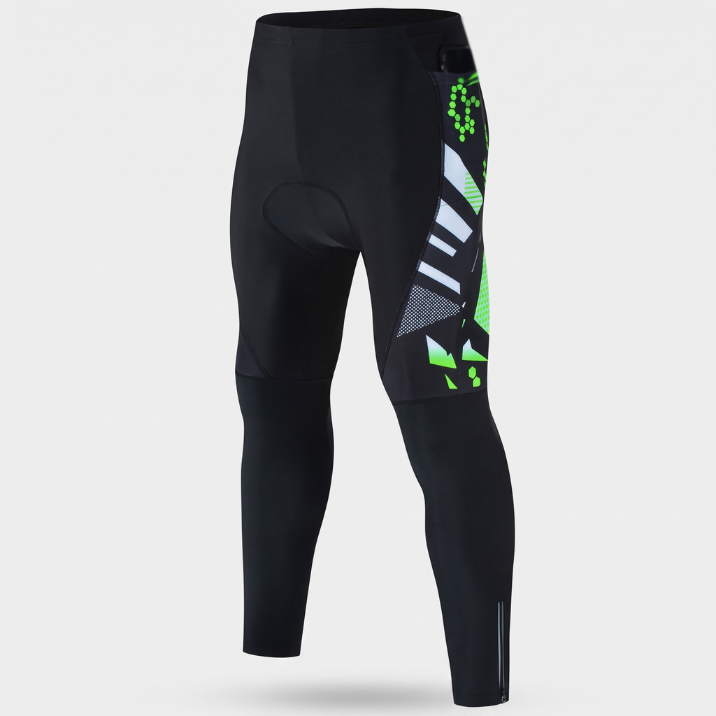 Mallas largas de ciclismo acolchadas para hombre con bolsillos
