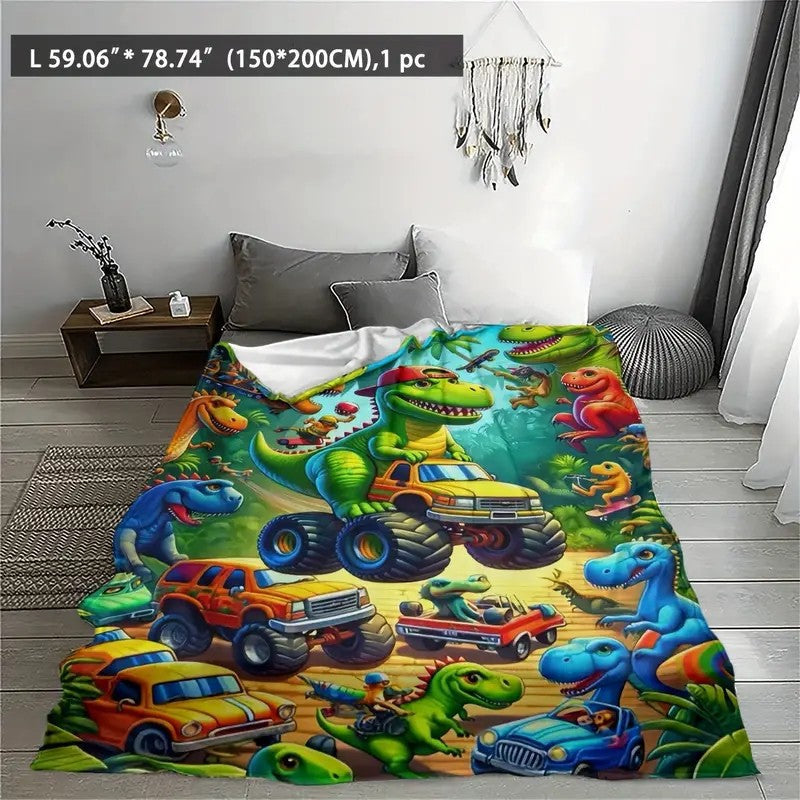 Manta de felpa con estampado de dinosaurios