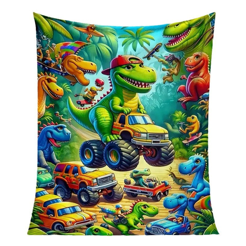Manta de felpa con estampado de dinosaurios