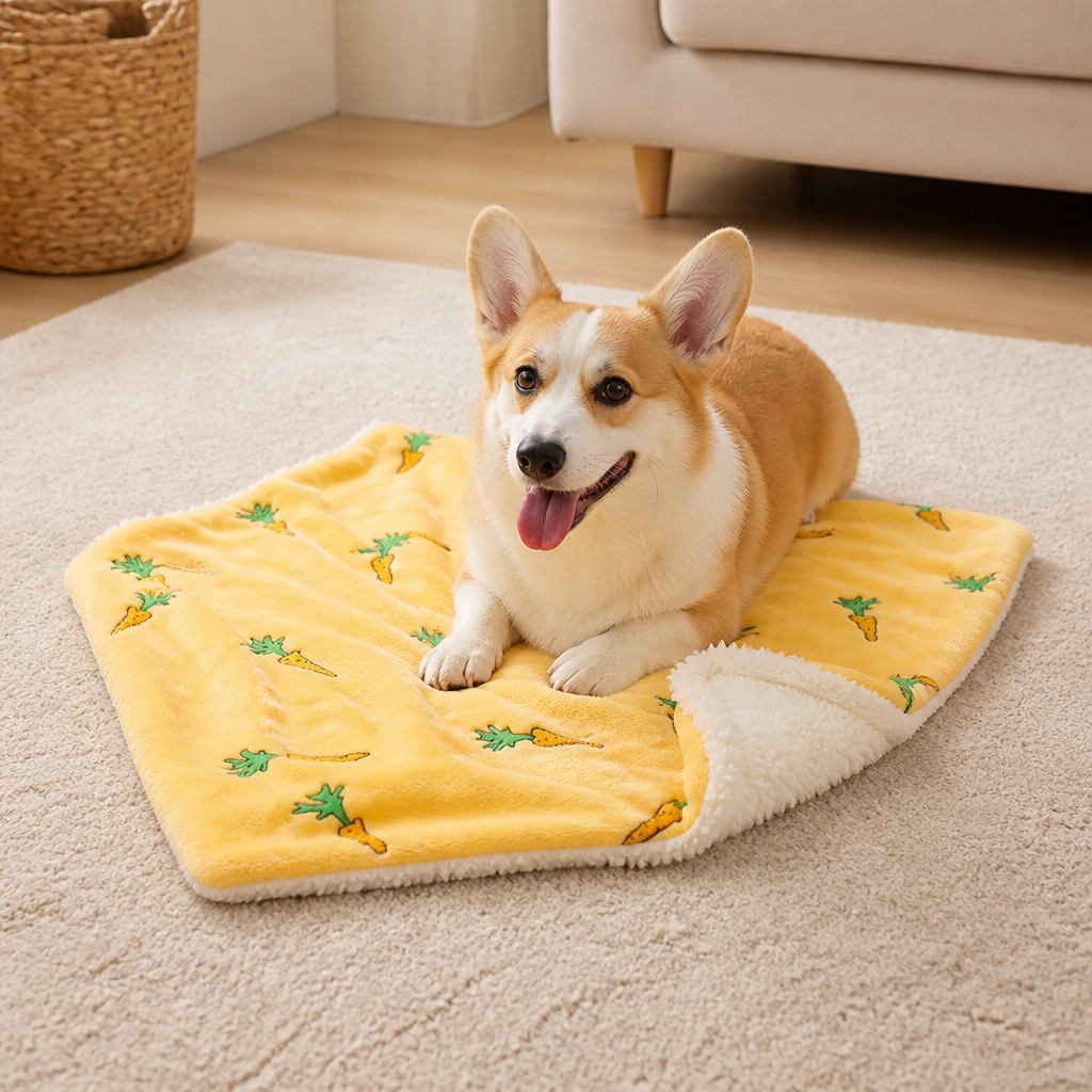 Manta de franela suave y cálida para mascotas (lavable a máquina)