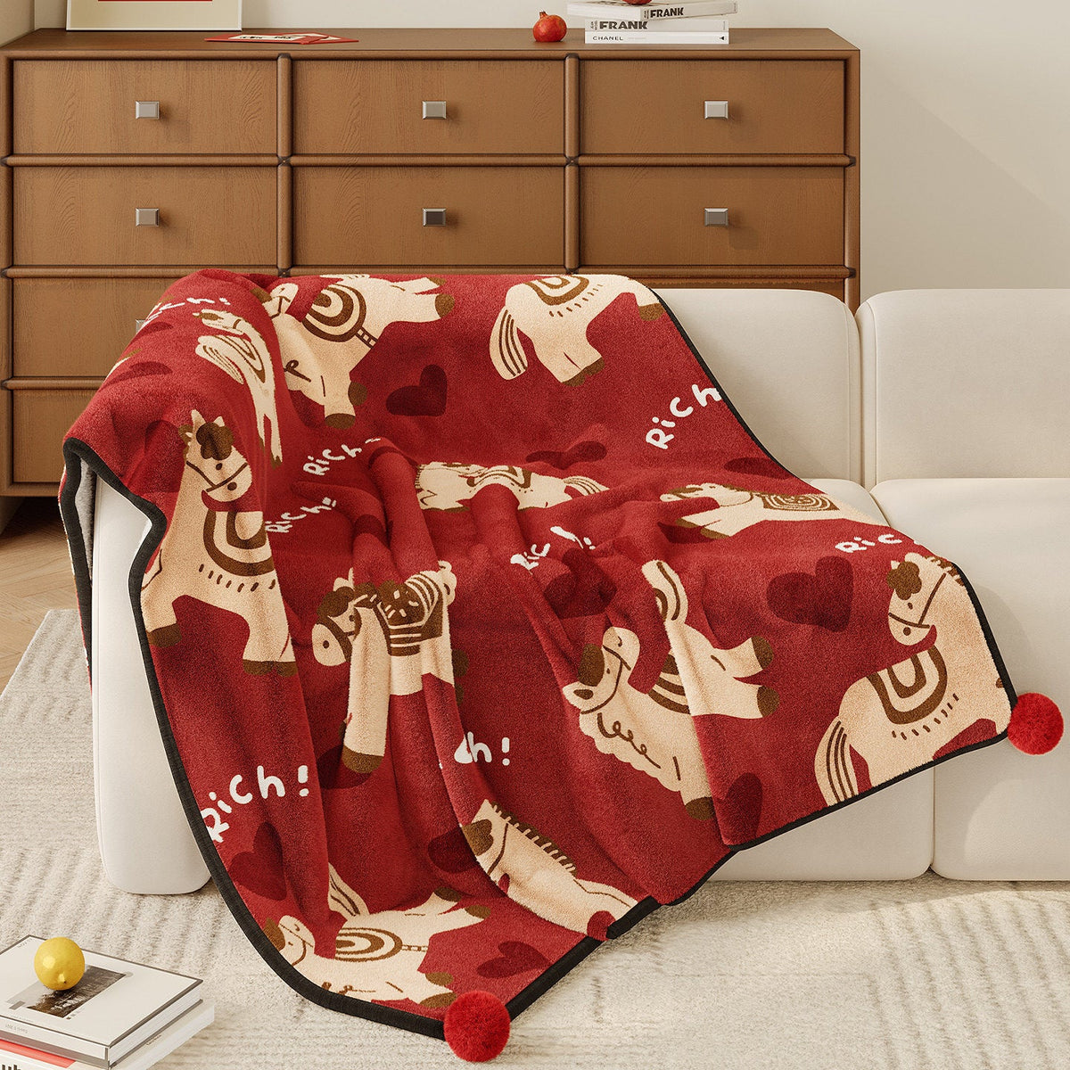 Manta decorativa de felpa suave
