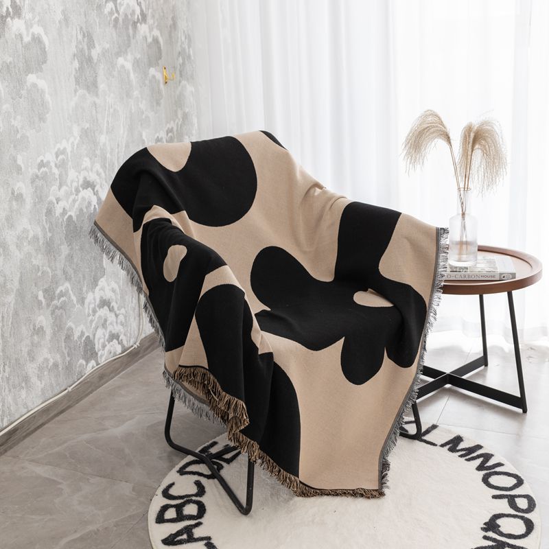 Manta decorativa geométrica suave