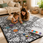 Manta DIY para colorear para niños, tejido suave de felpa, lavable y reutilizable