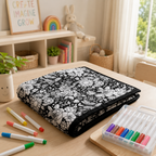 Manta DIY para colorear para niños, tejido suave de felpa, lavable y reutilizable