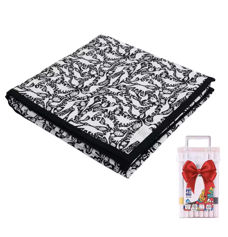 Manta DIY para colorear para niños, tejido suave de felpa, lavable y reutilizable
