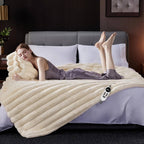 Manta eléctrica de pelo sintético, manta térmica acogedora para sofá, cama y hogar