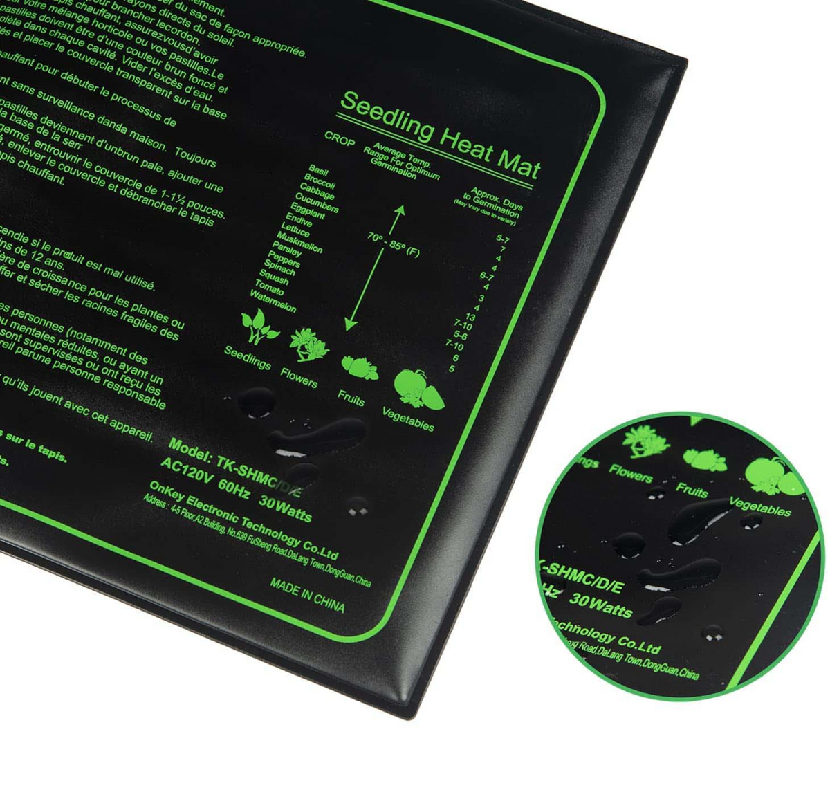 Manta térmica para semilleros con control de temperatura para germinación y crecimiento acelerados