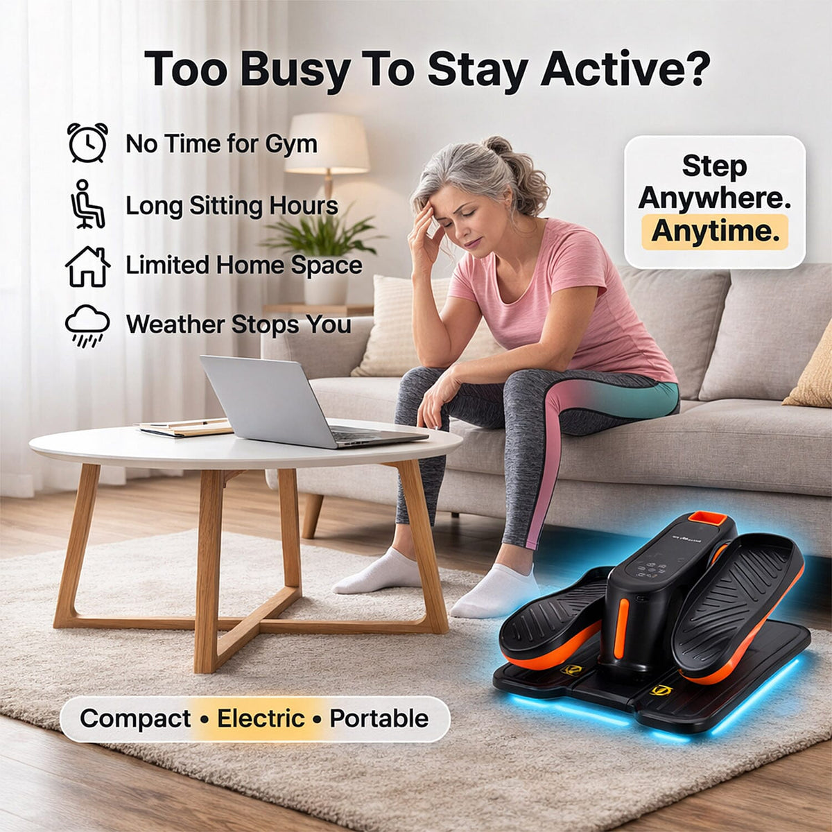 Haz que tus piernas vuelvan a sentirse fuertes y llenas de vida | Stepper eléctrico