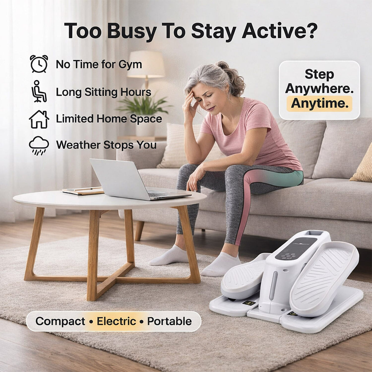 Haz que tus piernas vuelvan a sentirse fuertes y llenas de vida | Stepper eléctrico