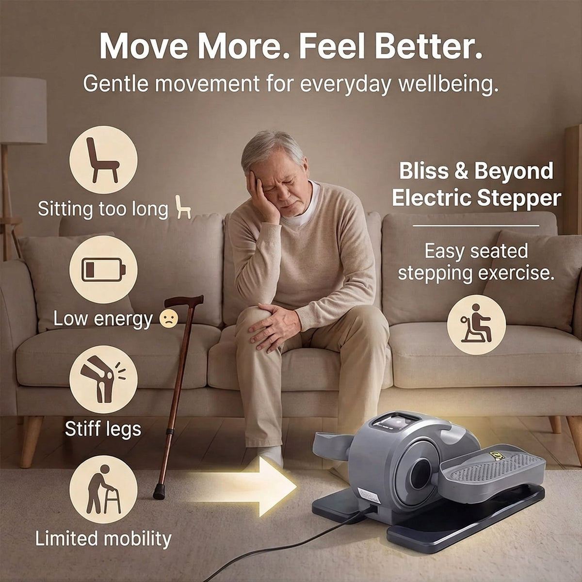 Haz que tus piernas vuelvan a sentirse fuertes y llenas de vida | Stepper eléctrico