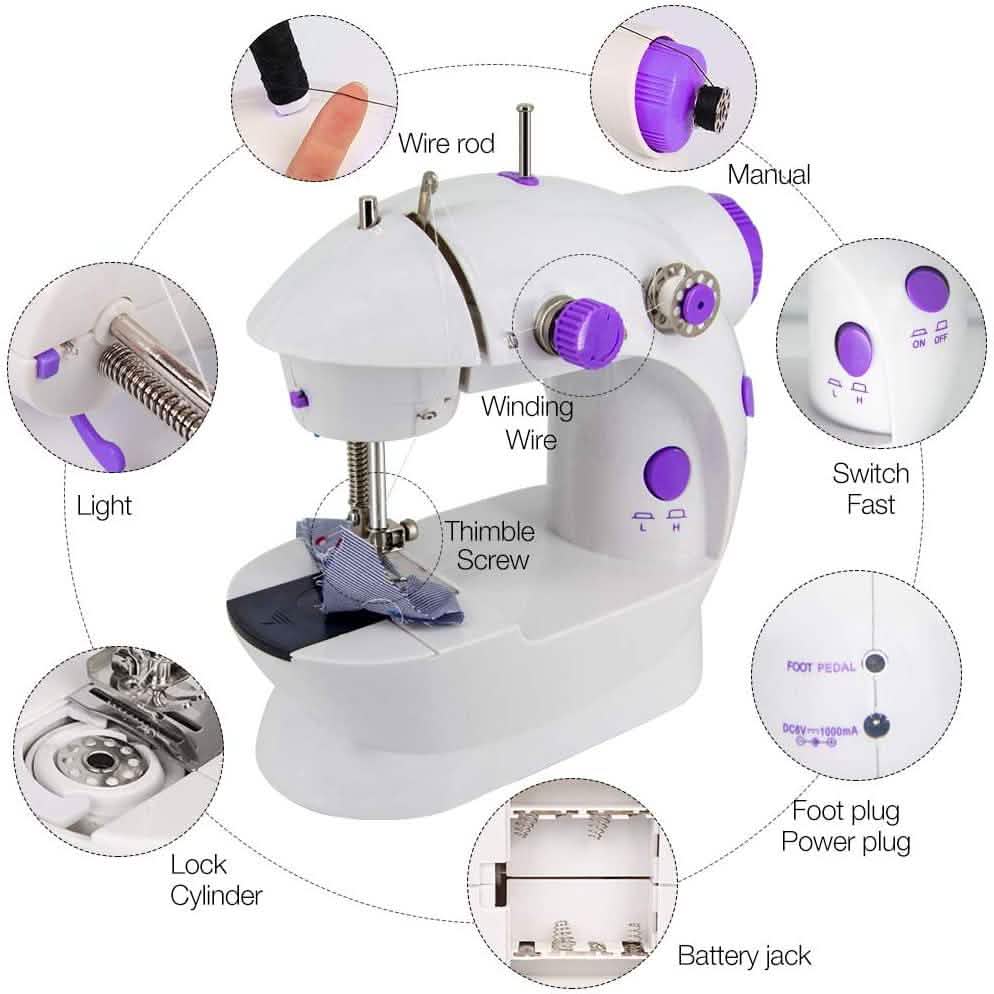 Máquina de coser eléctrica mini multifuncional