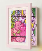 Marco cambiable de madera para dibujos infantiles A4 / A3 – Almacenamiento para 150 dibujos, 6 colores