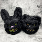 Máscara de conejo o de oso terrorífico para Halloween en pelo sintético con dientes ensangrentados, 4 diseños y sets de 