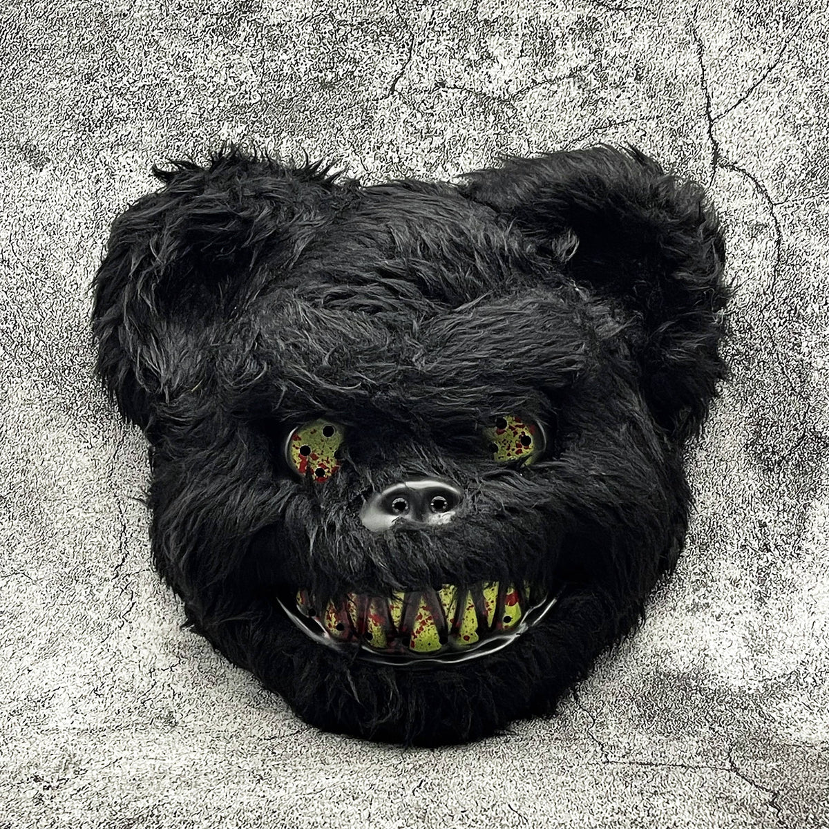 Máscara de conejo o de oso terrorífico para Halloween en pelo sintético con dientes ensangrentados, 4 diseños y sets de 