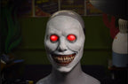 Máscara de Halloween terrorífica, máscara de demonio sonriente de látex para adultos, máscara espeluznante para fiestas 