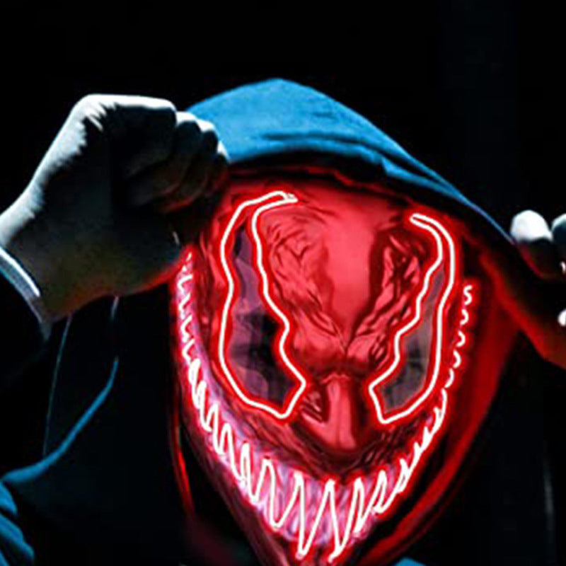 Máscara de Halloween terrorífica, máscara de demonio sonriente de látex para adultos, máscara espeluznante para fiestas 