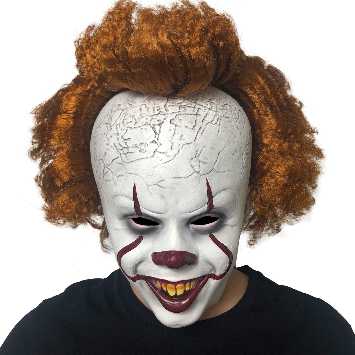 Máscara de Halloween terrorífica, máscara de demonio sonriente de látex para adultos, máscara espeluznante para fiestas 