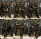 Máscara de lobo con mandíbula móvil y textura de pelo de silicona para eventos de disfraces