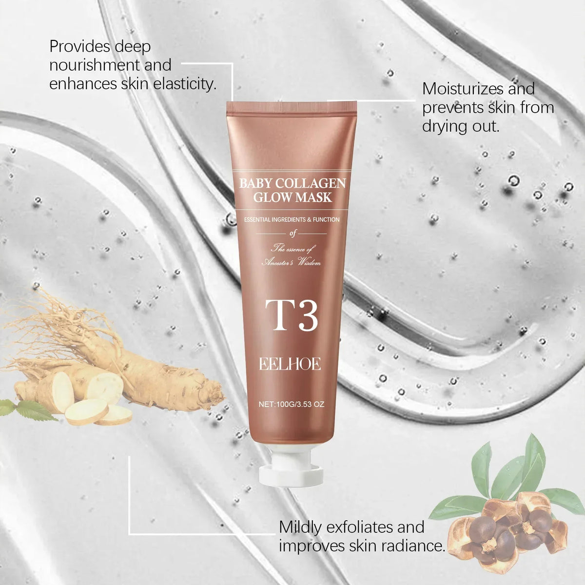 Mascarilla coreana de colágeno Glass Skin efecto luminoso