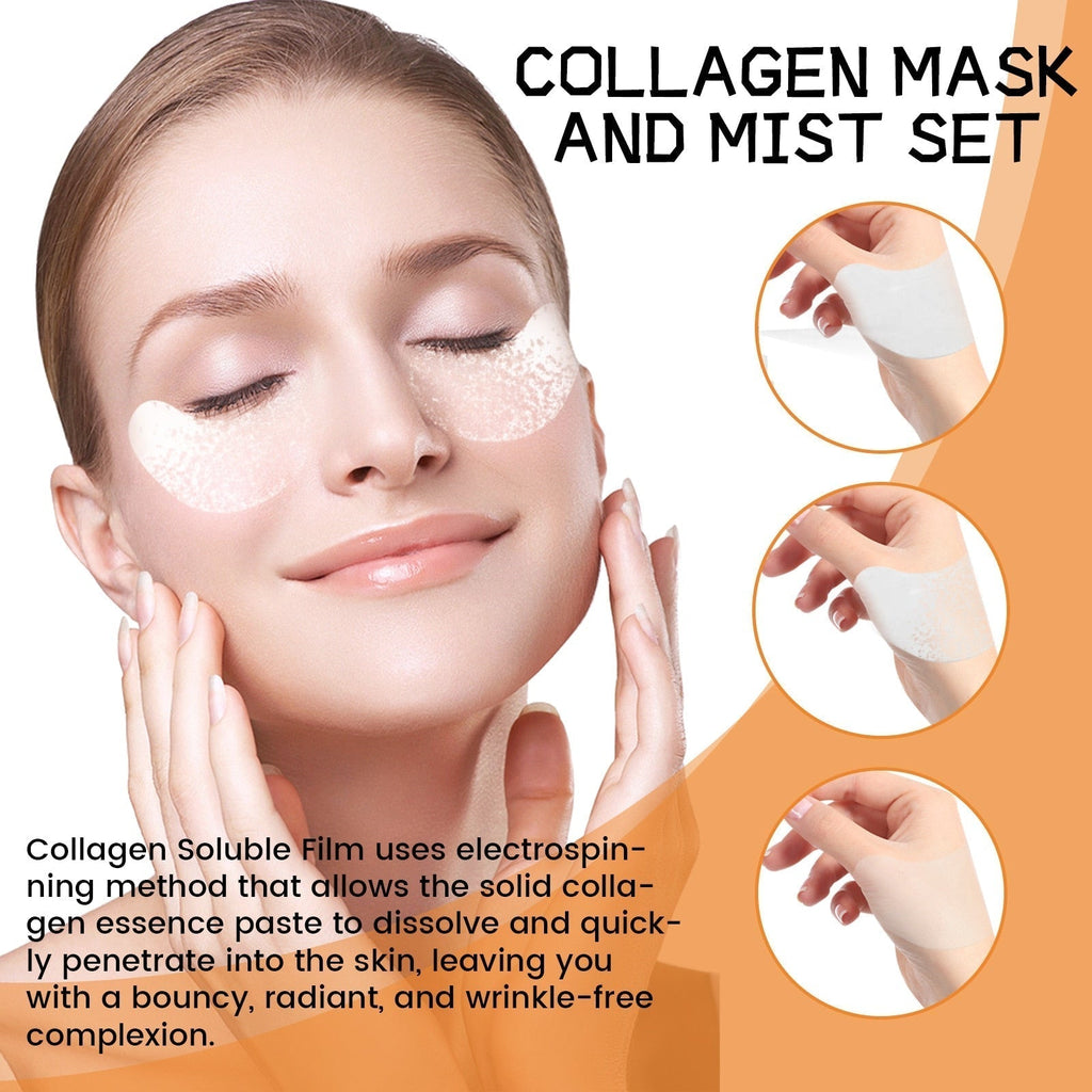 Mascarilla facial de colágeno soluble — 10 unidades