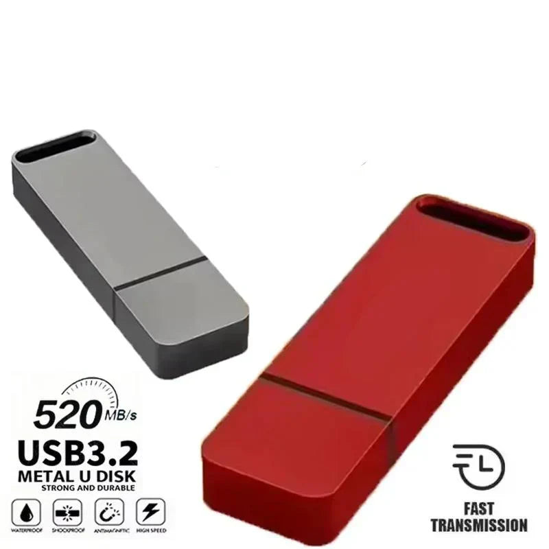 Memoria USB 3.2 de alta velocidad con carcasa metálica resistente al agua