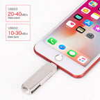 Memoria USB 3 en 1 con conectores Lightning, Micro-USB y USB 3.0