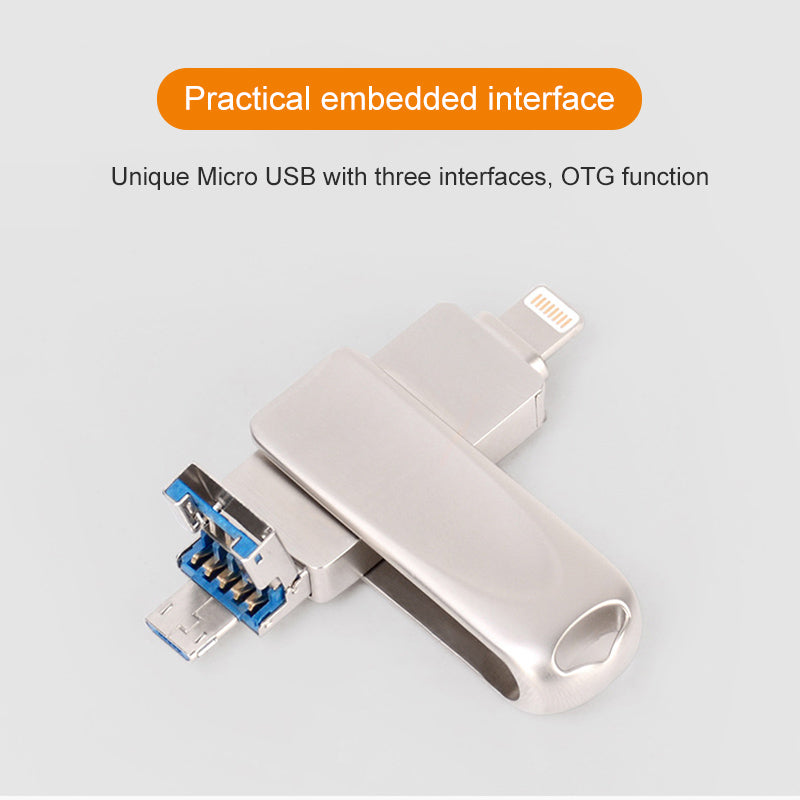 Memoria USB 3 en 1 con conectores Lightning, Micro-USB y USB 3.0