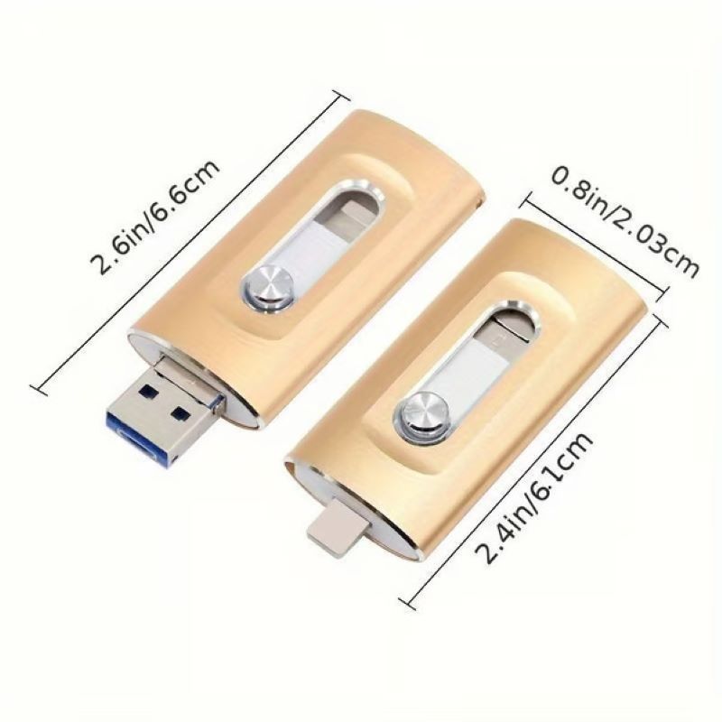 Memoria USB 3 en 1 de gran capacidad para móvil y ordenador