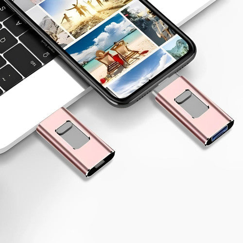 Memoria USB 4 en 1 para iPhone, Android y PC con transferencia rápida de archivos