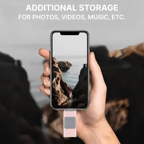 Memoria USB 4 en 1 para iPhone, Android y PC con transferencia rápida de archivos