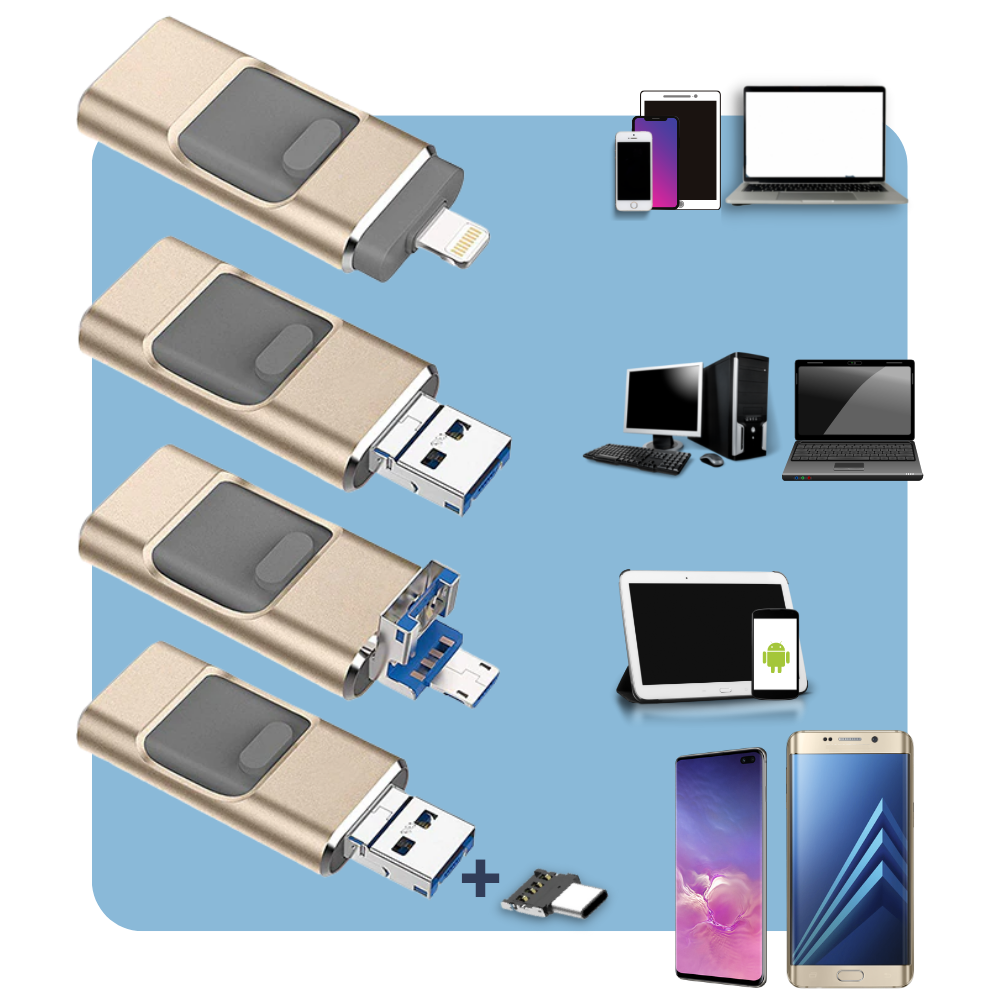 Memoria USB 4 en 1 multidispositivo