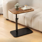 Mesa auxiliar regulable con sobre de madera natural y estructura metálica