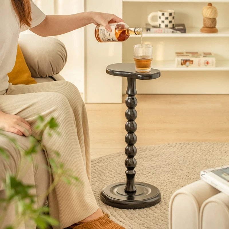 Mesa de centro mini de madera maciza estilo medieval