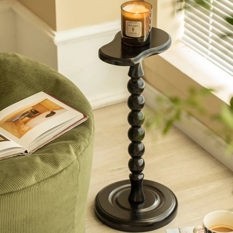 Mesa de centro mini de madera maciza estilo medieval