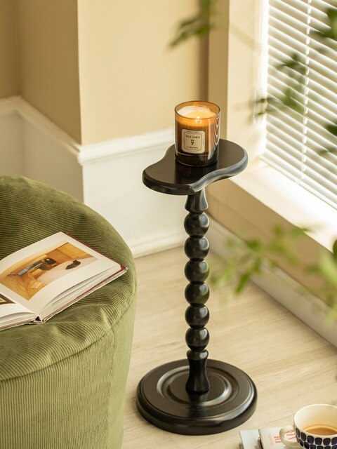 Mesa de centro mini de madera maciza estilo medieval