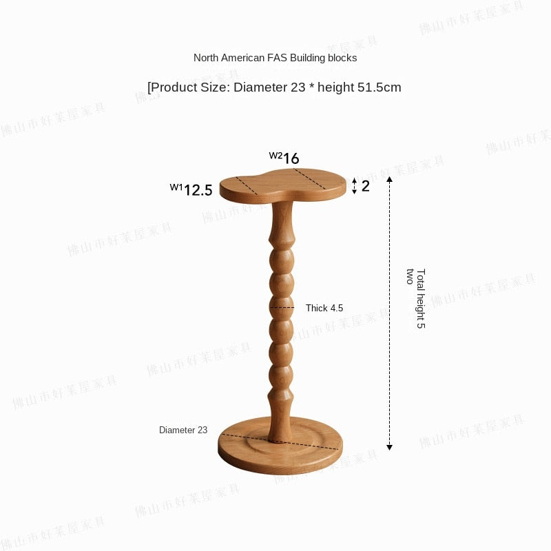 Mesa de centro mini de madera maciza estilo medieval