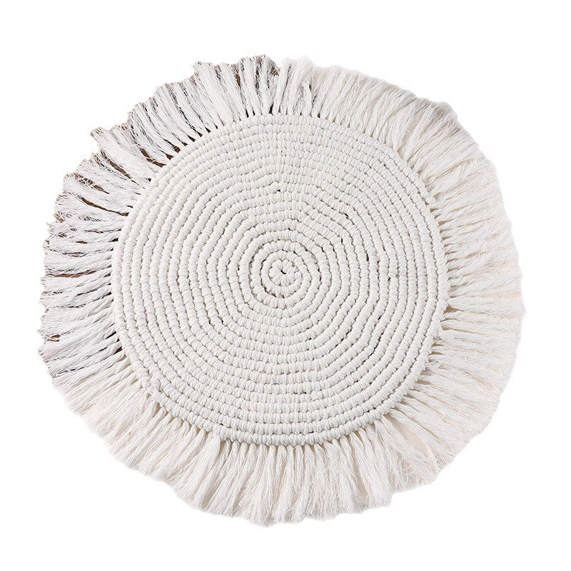 Mesa decorativa de macramé