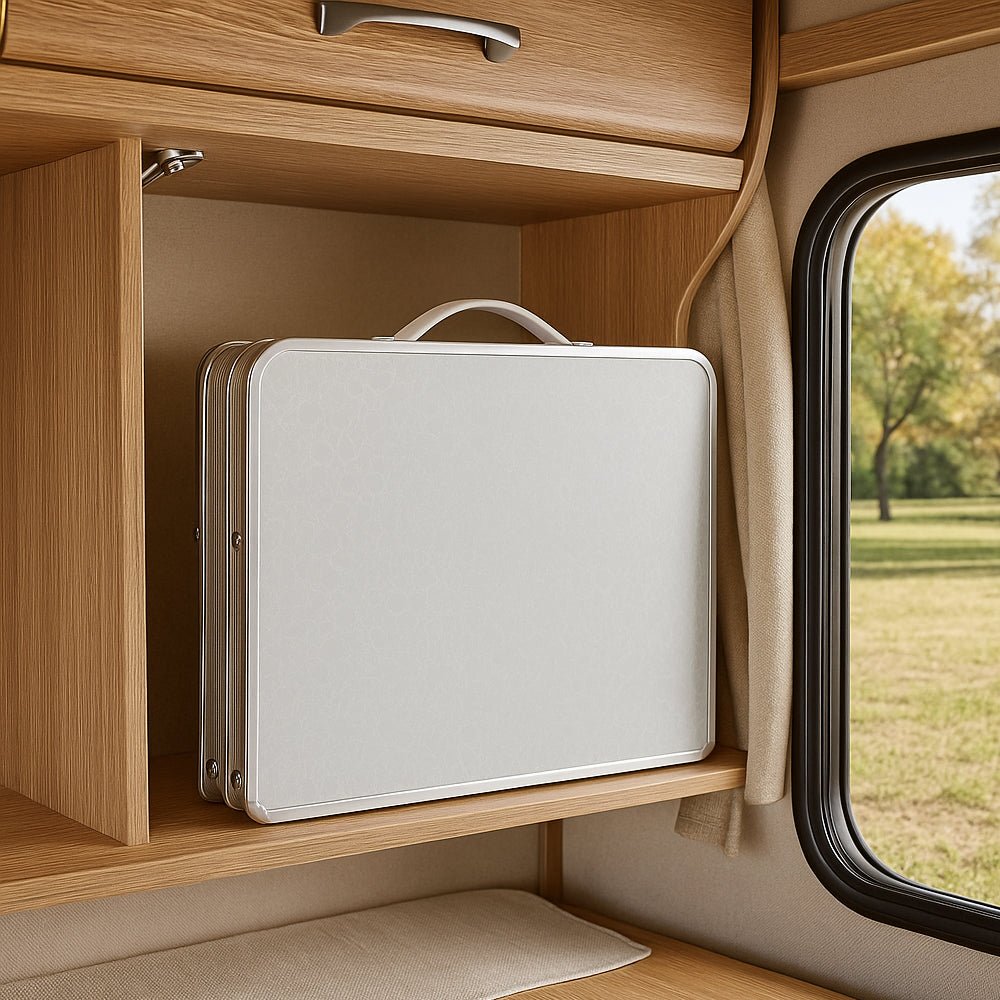 Mesa plegable compacta Trailfold para camping, balcón y exteriores