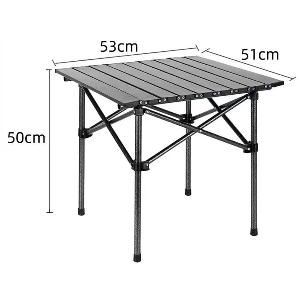 Mesa plegable de exterior con superficie resistente al calor y a los arañazos