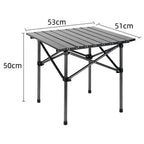 Mesa plegable de exterior con superficie resistente al calor y a los arañazos