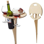 Mesa plegable portátil de madera para vino y picnic