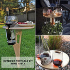 Mesa plegable portátil de madera para vino y picnic