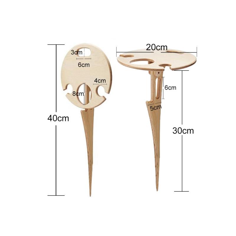 Mesa plegable portátil de madera para vino y picnic