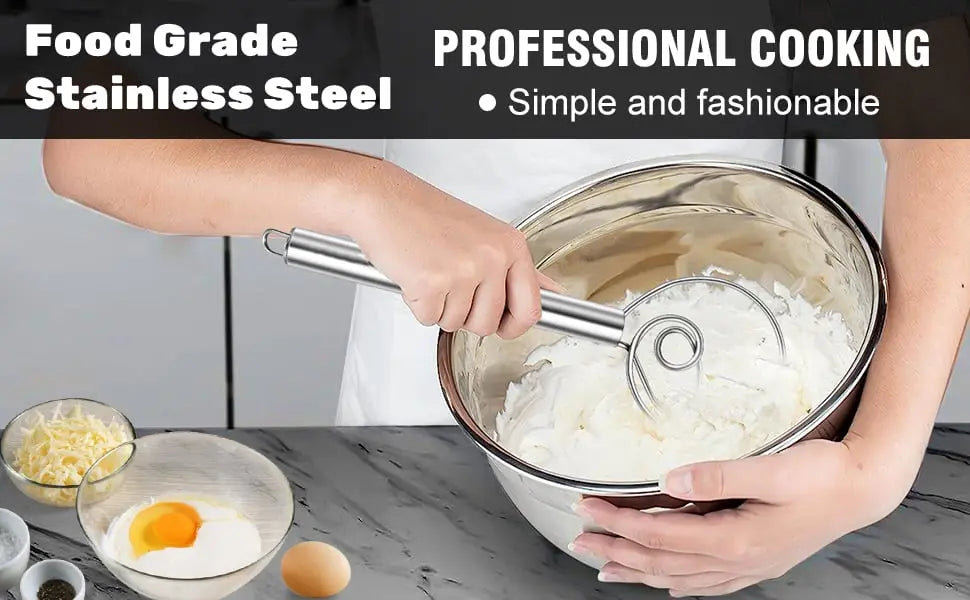 Mezclador de masa de acero inoxidable apto para alimentos – Simple y eficaz