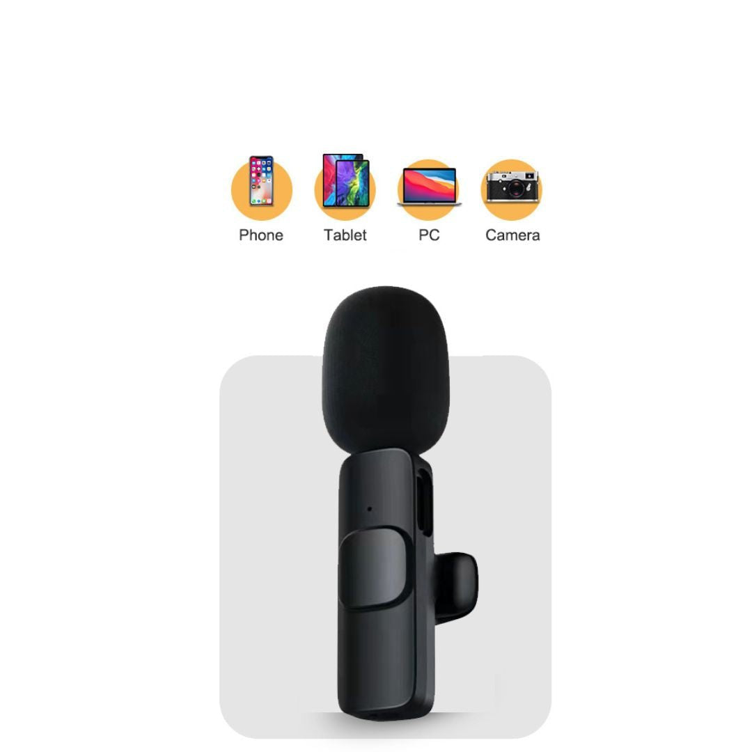 Micrófono inalámbrico mini para smartphone – Micro de solapa con reducción de ruido y 10 h de batería