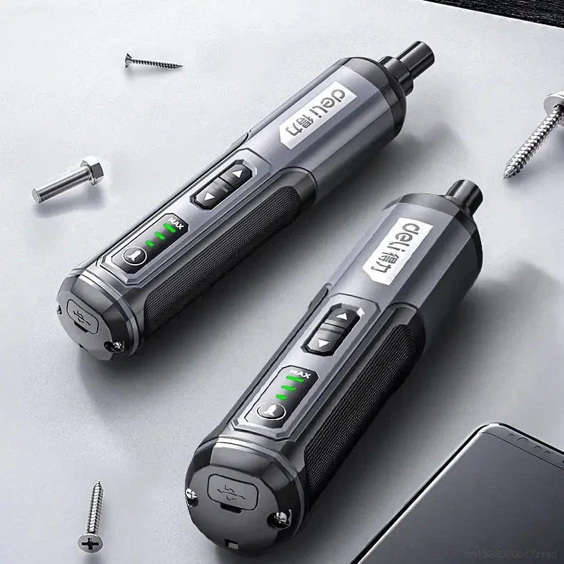 Mini atornillador eléctrico inalámbrico recargable con set de brocas