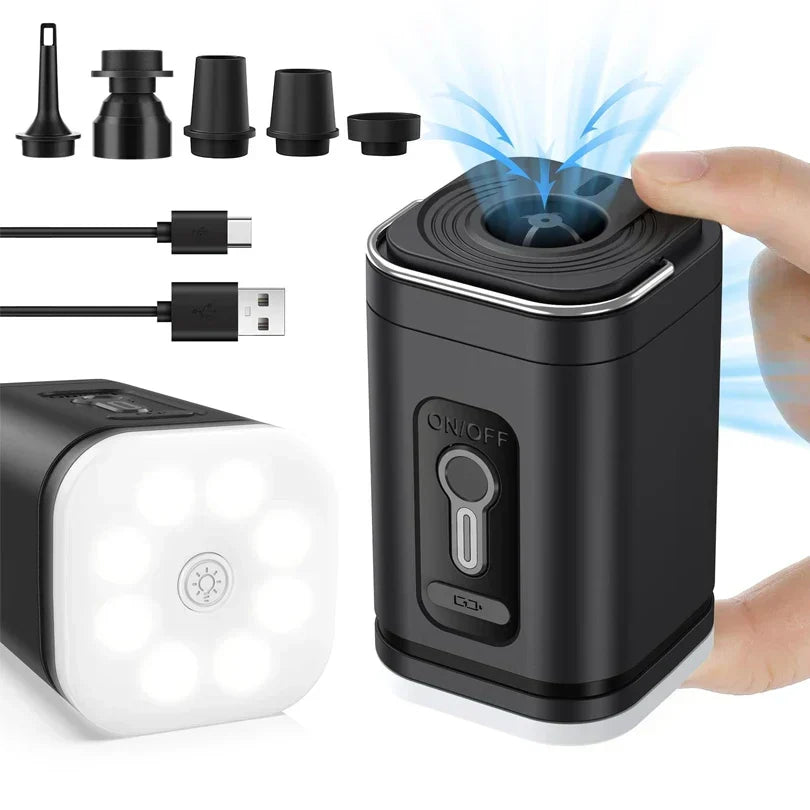 Mini bomba de aire AirFlare — compacta y potente para camping y viajes