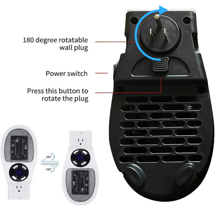 Mini calefactor eléctrico portátil de 500 W